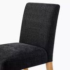 Lot de 2 chaises de salle à manger modernes sans accoudoirs avec assise rembourrée en tissu et pieds en bois massif pour cuisine ou salle à manger-Panipeachy