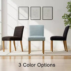 Lot de 2 chaises de salle à manger modernes sans accoudoirs avec assise rembourrée en tissu et pieds en bois massif pour cuisine ou salle à manger-Panipeachy