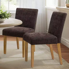Lot de 2 chaises de salle à manger modernes sans accoudoirs avec assise rembourrée en tissu et pieds en bois massif pour cuisine ou salle à manger-Panipeachy
