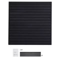 VEVOR Slat Wall Paneling, 4 x 4 ft, PVC Garage Slatwall with Modular Design, Black Slat Wall Easy-to-Install Adjustable Slatwall Panel, Black