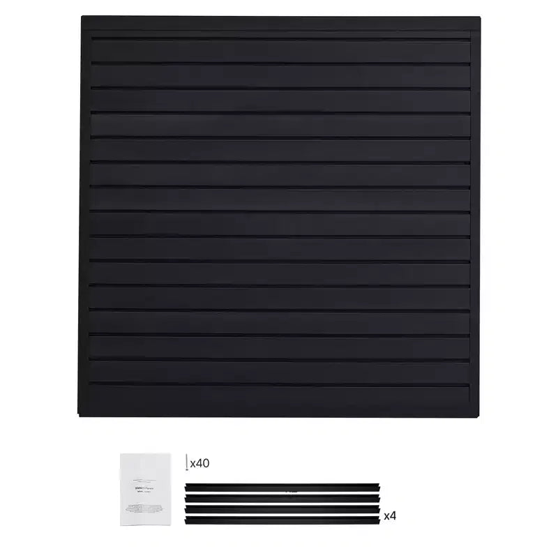 VEVOR Slat Wall Paneling, 4 x 4 ft, PVC Garage Slatwall with Modular Design, Black Slat Wall Easy-to-Install Adjustable Slatwall Panel, Black