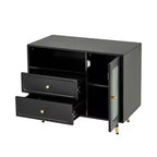 Coiffeuse moderne Whisen, table de maquillage rétractable, ensemble compact avec miroir, tiroirs et meuble de rangement