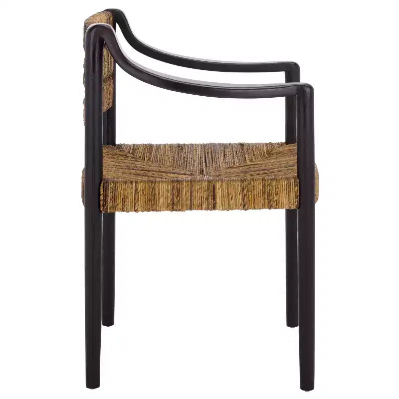 Chaise de salle à manger Aksel Arm - DCH1214 - Banane Naturel/Noir - Safavieh