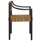 Chaise de salle à manger Aksel Arm - DCH1214 - Banane Naturel/Noir - Safavieh