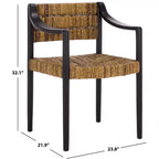 Chaise de salle à manger Aksel Arm - DCH1214 - Banane Naturel/Noir - Safavieh