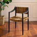 Chaise de salle à manger Aksel Arm - DCH1214 - Banane Naturel/Noir - Safavieh