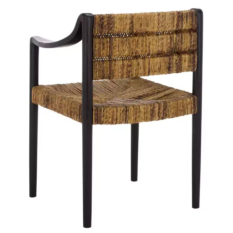 Chaise de salle à manger Aksel Arm - DCH1214 - Banane Naturel/Noir - Safavieh