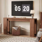 Console d'entrée rustique en bois de 70,9 pouces de long pour couloir, salon, derrière un canapé, profondeur étroite de 11,8 pouces
