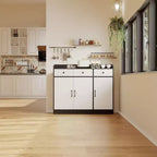 Buffet de salle à manger de 42,5 pouces, meuble de rangement de cuisine moderne avec étagères réglables, armoire en bois avec 3 tiroirs pour salon, salle à manger