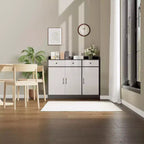 Buffet de salle à manger de 42,5 pouces, meuble de rangement de cuisine moderne avec étagères réglables, armoire en bois avec 3 tiroirs pour salon, salle à manger