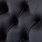 Chaise de bureau pivotante réglable, chaise de bureau moderne en velours capitonné avec base en métal doré (noir)