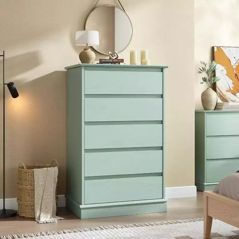 Commode haute de chambre Acekool avec tiroirs, commode verticale en bois avec rangement profond, organisateur de placard