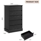 Commode haute de chambre Acekool avec tiroirs, commode verticale en bois avec rangement profond, organisateur de placard