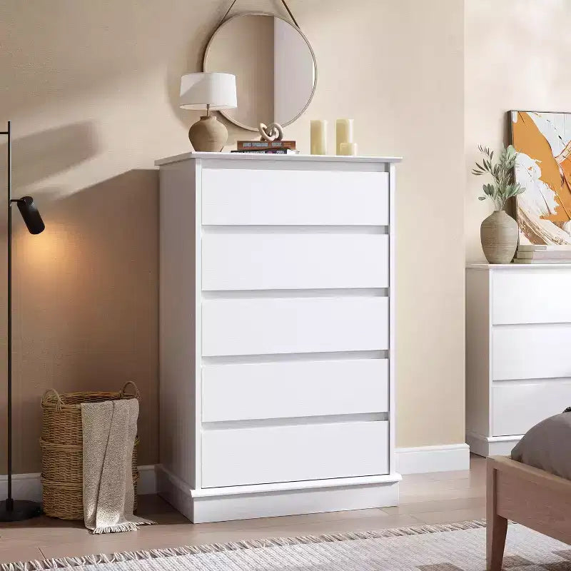 Commode haute de chambre Acekool avec tiroirs, commode verticale en bois avec rangement profond, organisateur de placard