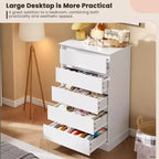 Commode haute de chambre Acekool avec tiroirs, commode verticale en bois avec rangement profond, organisateur de placard