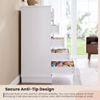 Commode haute de chambre Acekool avec tiroirs, commode verticale en bois avec rangement profond, organisateur de placard