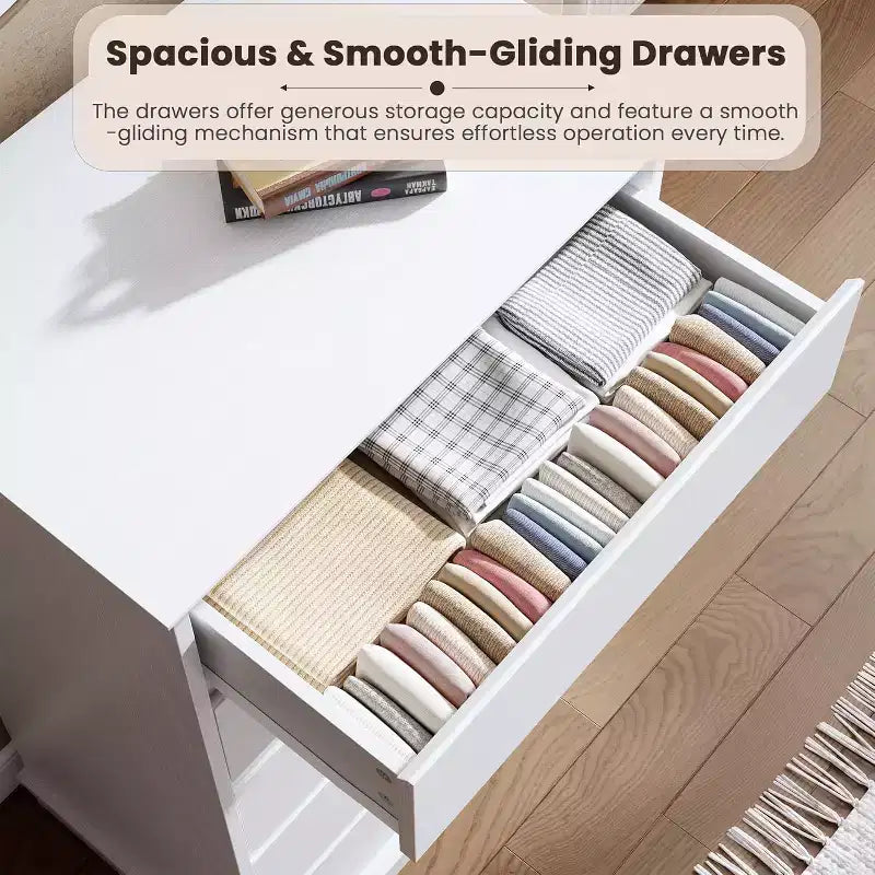 Commode haute de chambre Acekool avec tiroirs, commode verticale en bois avec rangement profond, organisateur de placard