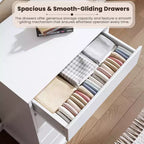 Commode haute de chambre Acekool avec tiroirs, commode verticale en bois avec rangement profond, organisateur de placard