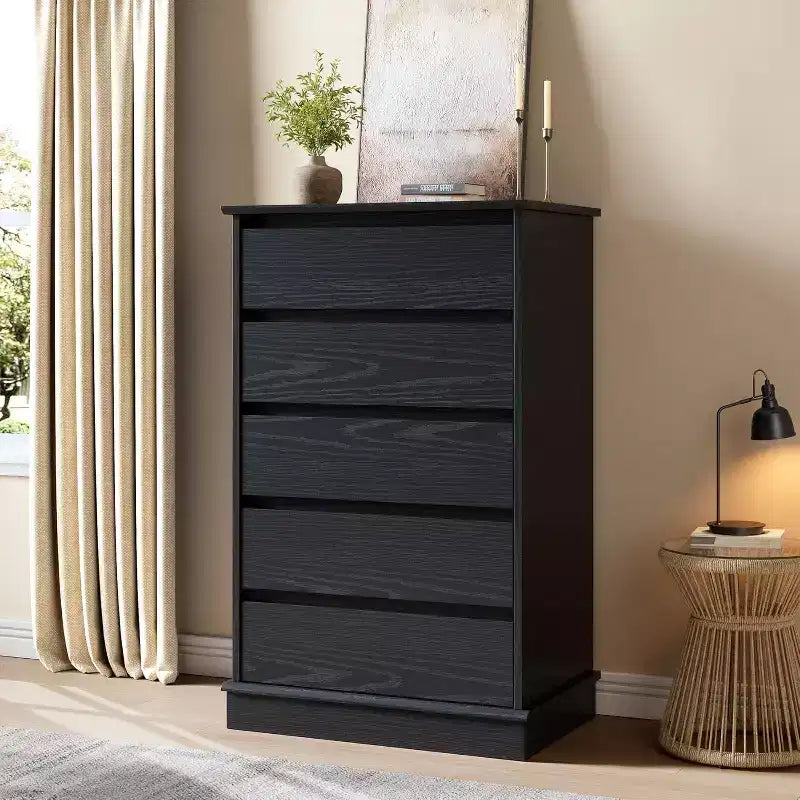 Commode haute de chambre Acekool avec tiroirs, commode verticale en bois avec rangement profond, organisateur de placard