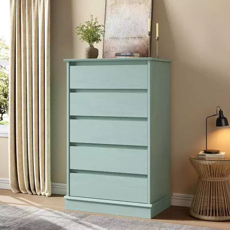 Commode haute de chambre Acekool avec tiroirs, commode verticale en bois avec rangement profond, organisateur de placard