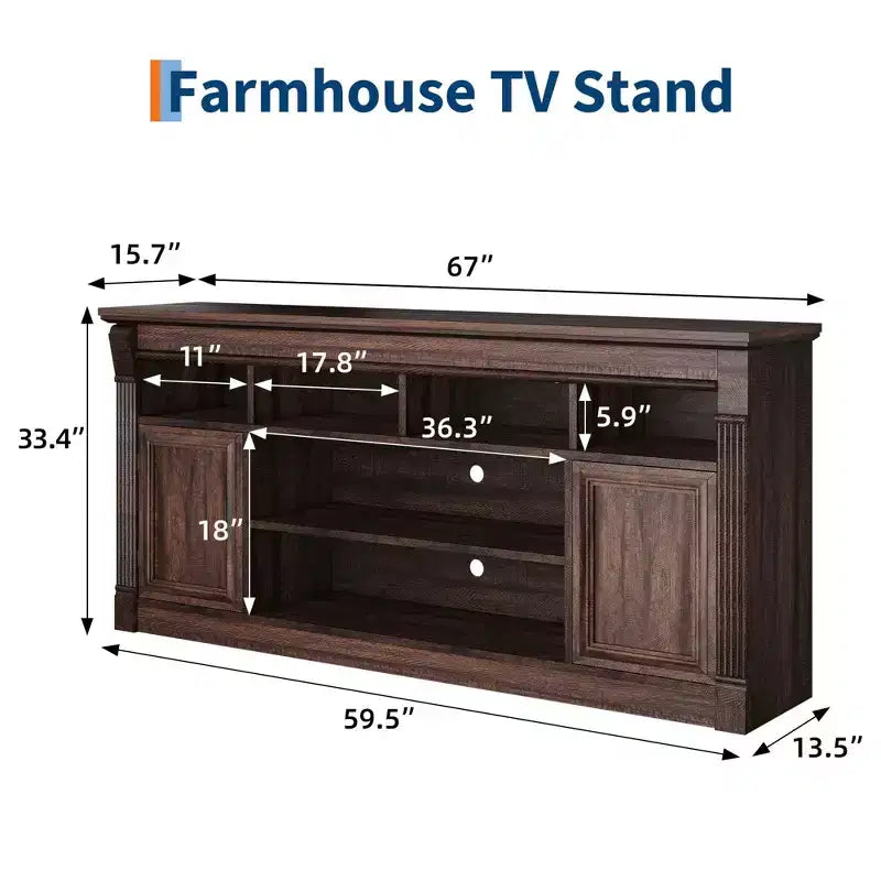 Meuble TV 58" pour téléviseur jusqu'à 75", meuble TV de 33" de haut, meuble TV de style ferme pour salon