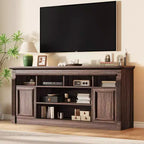 Meuble TV 58" pour téléviseur jusqu'à 75", meuble TV de 33" de haut, meuble TV de style ferme pour salon