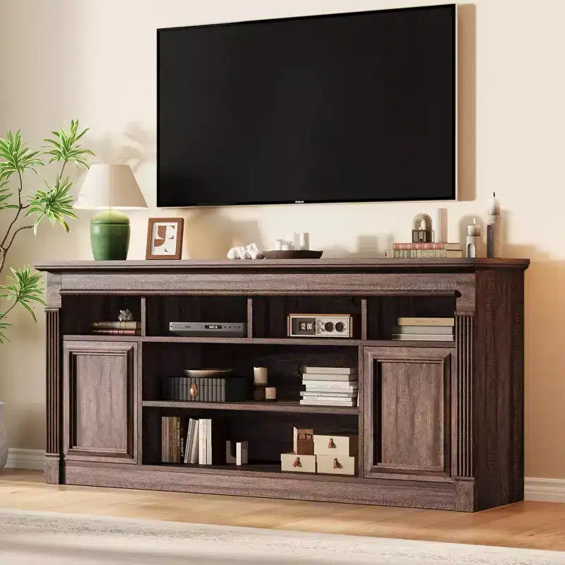 Meuble TV 58" pour téléviseur jusqu'à 75", meuble TV de 33" de haut, meuble TV de style ferme pour salon