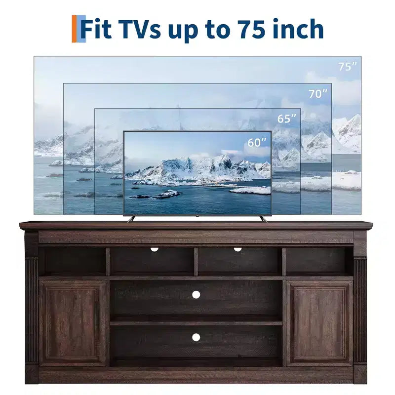 Meuble TV 58" pour téléviseur jusqu'à 75", meuble TV de 33" de haut, meuble TV de style ferme pour salon