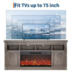 Meuble TV 58" pour téléviseur jusqu'à 75", meuble TV de 33" de haut, meuble TV de style ferme pour salon