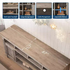 Meuble TV 58" pour téléviseur jusqu'à 75", meuble TV de 33" de haut, meuble TV de style ferme pour salon