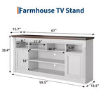Meuble TV 58" pour téléviseur jusqu'à 75", meuble TV de 33" de haut, meuble TV de style ferme pour salon