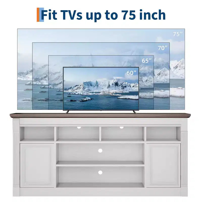 Meuble TV 58" pour téléviseur jusqu'à 75", meuble TV de 33" de haut, meuble TV de style ferme pour salon
