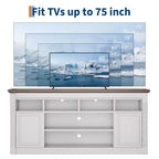 Meuble TV 58" pour téléviseur jusqu'à 75", meuble TV de 33" de haut, meuble TV de style ferme pour salon