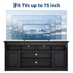 Meuble TV 58" pour téléviseur jusqu'à 75", meuble TV de 33" de haut, meuble TV de style ferme pour salon