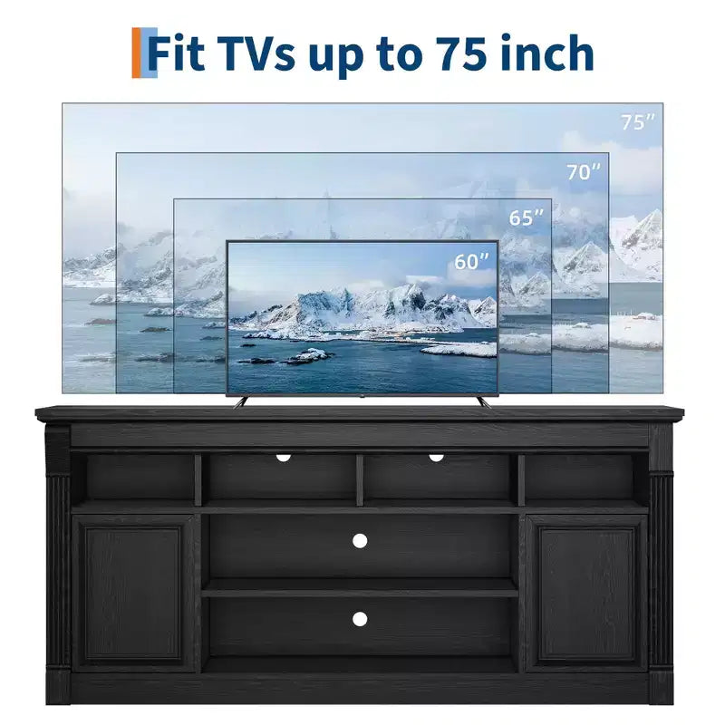 Meuble TV 58" pour téléviseur jusqu'à 75", meuble TV de 33" de haut, meuble TV de style ferme pour salon