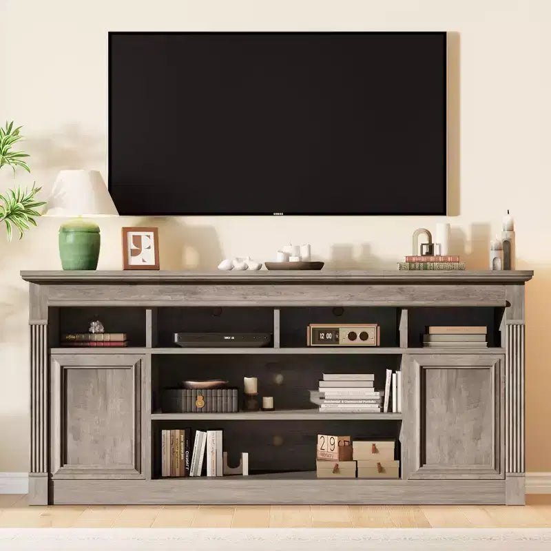 Meuble TV 58" pour téléviseur jusqu'à 75", meuble TV de 33" de haut, meuble TV de style ferme pour salon