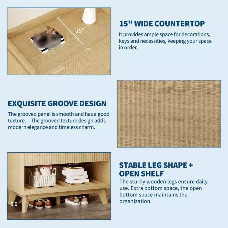 Meuble de rangement pour chaussures avec 2 tiroirs à rabat, meuble de rangement pour chaussures dissimulé sur pied, meuble à chaussures étroit en bois pour couloir et salon