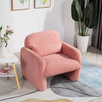 Fauteuil d'appoint moderne TUYOHW avec revêtement en molleton Teddy, fauteuil de salon individuel avec oreiller, pour salon, chambre à coucher, bureau