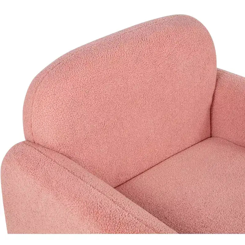 Fauteuil d'appoint moderne TUYOHW avec revêtement en molleton Teddy, fauteuil de salon individuel avec oreiller, pour salon, chambre à coucher, bureau