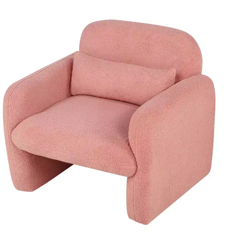 Fauteuil d'appoint moderne TUYOHW avec revêtement en molleton Teddy, fauteuil de salon individuel avec oreiller, pour salon, chambre à coucher, bureau