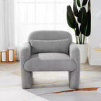 Fauteuil d'appoint moderne TUYOHW avec revêtement en molleton Teddy, fauteuil de salon individuel avec oreiller, pour salon, chambre à coucher, bureau