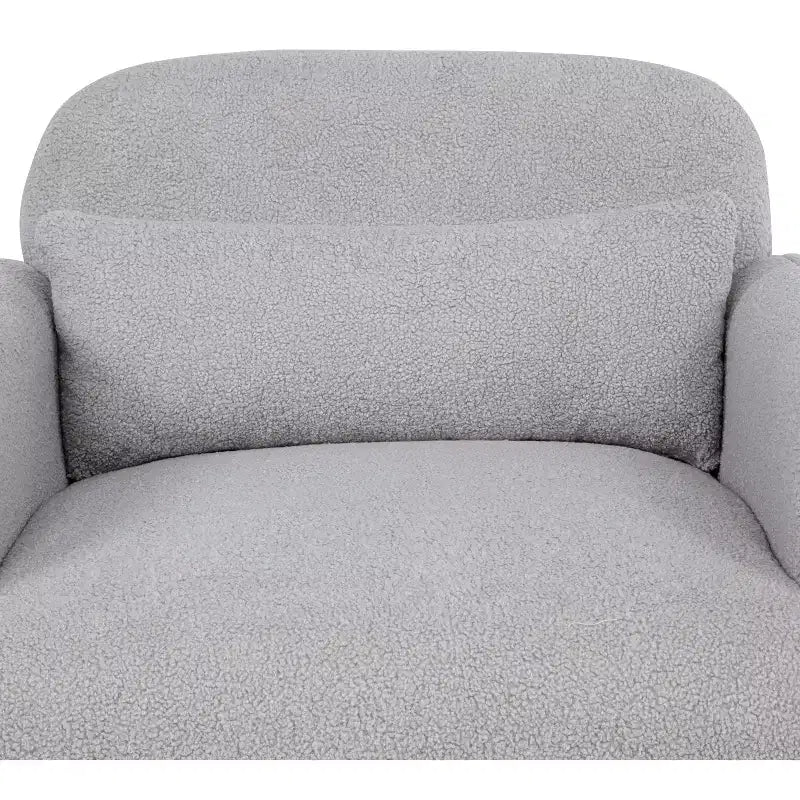 Fauteuil d'appoint moderne TUYOHW avec revêtement en molleton Teddy, fauteuil de salon individuel avec oreiller, pour salon, chambre à coucher, bureau