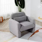 Fauteuil d'appoint moderne TUYOHW avec revêtement en molleton Teddy, fauteuil de salon individuel avec oreiller, pour salon, chambre à coucher, bureau