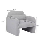 Fauteuil d'appoint moderne TUYOHW avec revêtement en molleton Teddy, fauteuil de salon individuel avec oreiller, pour salon, chambre à coucher, bureau