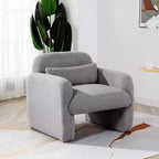 TUYOHW Modern Accent Chair with Teddy Fleece Upholstered Armchair Lounge Single Sofa with Pillow Accent Chairs for Living Room, Bedroom, Office