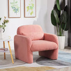 Fauteuil d'appoint moderne TUYOHW avec revêtement en molleton Teddy, fauteuil de salon individuel avec oreiller, pour salon, chambre à coucher, bureau
