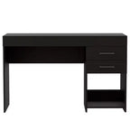 TUYOHW 47.2 Bureau d'ordinateur, Bureau d'étude moderne avec étagère inférieure ouverte, Deux tiroirs, Bureau d'ordinateur pour l'étude, le bureau à domicile, les petits espaces, Noir