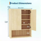 Meuble à chaussures de 112 cm de haut, organisateur de rangement avec portes et 4 étagères réglables, étagère à chaussures moderne autoportante pour entrée, couloir, salon