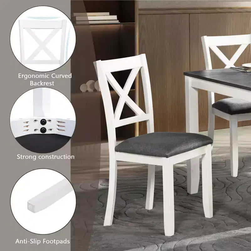 sumyeg Ensemble de salle à manger 6 pièces avec banc et 4 chaises pour cuisine ou salle à manger