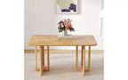 Table de cuisine en bois massif TUYOHW avec pieds antidérapants, table à manger pour 4 personnes, table en bois pour salon, design imitation texture de vigne, marron